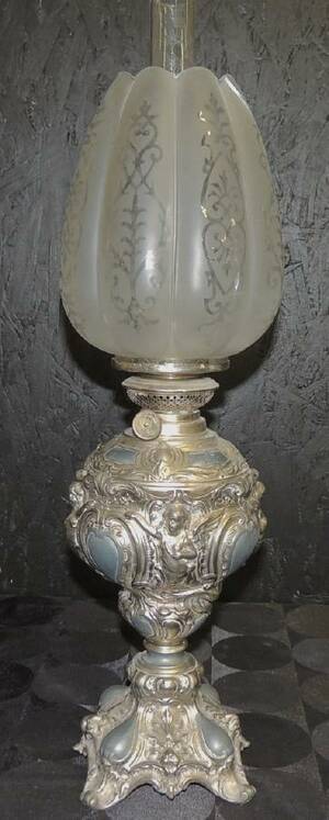 Bordsfotogenlampa 1800-tal Höjd 60cm