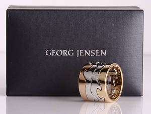 Georg Jensen. Fire Fusionsringe af 18 kt. guld, rødguld, guldguld og hvidguld. Design Nina Koppel. 4