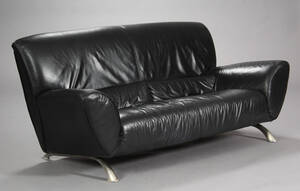 2½ pers. sofa, sort læder