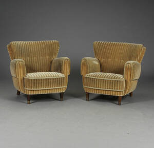Dansk møbelproducent, par lænestole,1950erne 2 