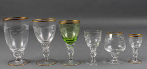 Lyngby glas. Mågeglas med guldkant 54