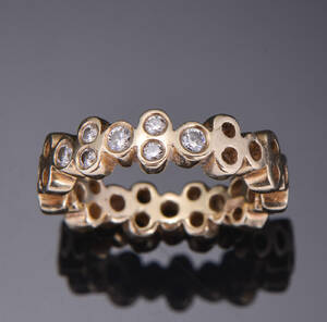 Brillantring af 14 kt. Guld.ca. 0.21 ct.