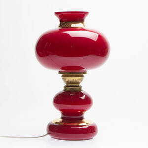 BORDSLAMPA, glas, 1900-tal.