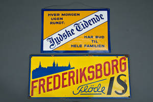 Emaljeskilte Jyske Tidende, Fredensborg fløde Is.