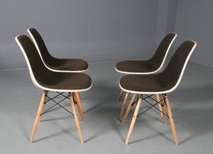 Charles Eames Fire DSW skalstole polstret med hopsak uld 4