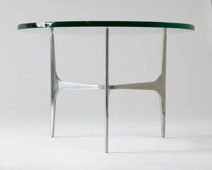 Tisch  Beistelltisch, Aluminium und Glas