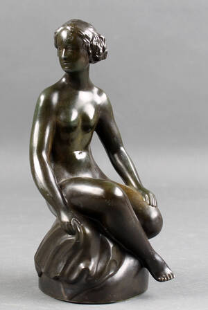 Just Andersen. Figur af diskometal af kvinde