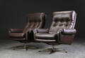 Par lænestole, læder, 1970erne 2