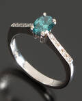 Diamantring, 14 kt rhodineret guld
