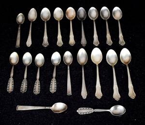 Samling Teskedar Silver 1900-tal 20 st 