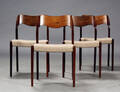 Niels.O. Møller. Fire spisestole, model 71, palisander 4