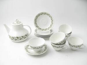 Tekanna,  tekoppar med fat 6 st