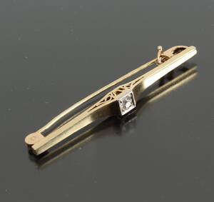 Broche  tørklædenål, 14 kt guld
