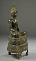 Siddende Buddha af bronze 20. årh.