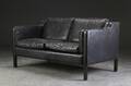 To-pers. sofa, sort læder