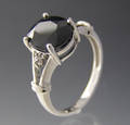 Safir og diamant ring