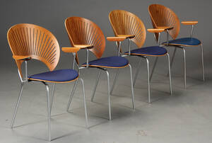 Nanna Ditzel. Fire Trinidad armstole, model 3297 4 Denne vare er sat til omsalg under nyt varenummer 4576895