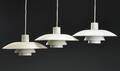 Poul Henningsen. Tre PH4 pendler. 3 