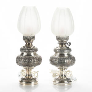 Bordslampor ett par sterlingsilver