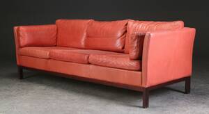 Tre-pers. sofa, læder, dansk møbelproducent