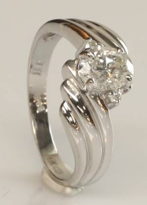 Diamantring, ca. 0.74 ct.