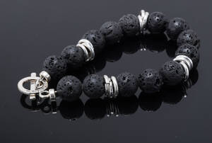 50 armlænker med perler af lavasten