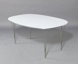 Piet Hein  Bruno Mathsson. Superellipse spisebord, hvidt 