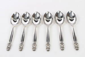 Johan Rohde for Georg Jensen. Kongemønster Ahorn, Seks spiseskeer 6
