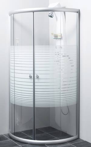 Rund bruseafskærning med skydedøre. Ubrugt.