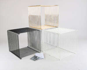 Verner Panton. Fire Wire Cubes i farven Black, White, Chrome og Gold. 4