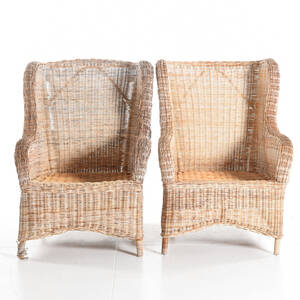 Fåtöljer ett par i rotting och bambu