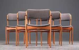 Erik Buch. Seks stole, teaktræ 6 