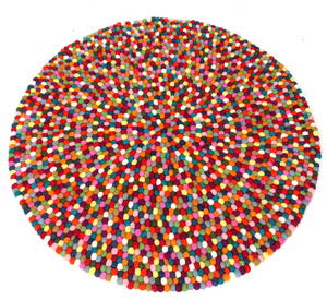 Håndlavet DOT tæppe. Ø. 120 cm.
