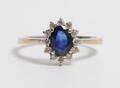 Safir og brillantring 