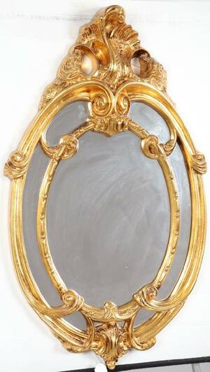 SPEGEL, ROKOKOSTIL, FÖRGYLLD, 103 X 59 CM