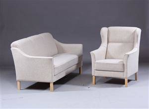 Tre-pers. Sofa samt lænestol 2