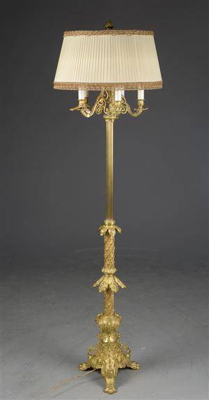 Standerlampe af forgyldt bronze, 1800-tallets slutning