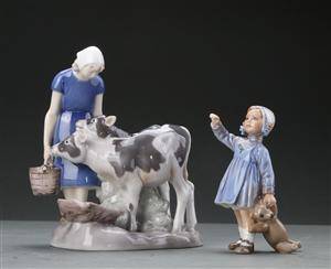 Dahl Jensen samt Bing  Grøndahl. To figurer af porcelæn 2