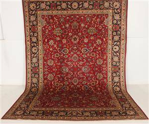 Handknuten äkta matta, Tabriz, 340x295 cm