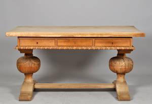 Biblioteksbord i ek, barockstil