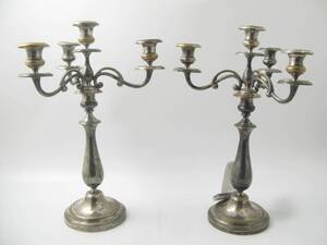 Kandelabrar, 1 par sekelskifte 1900 Nysilver