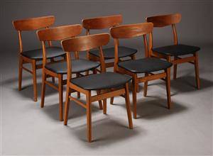 Dansk møbelproducent. Spisestole, teak-bøgetræ 6