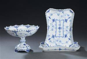 Royal Copenhagen, 7 dele porcelæn, musselmalet service. 7