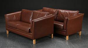 Tre og to-personers sofa, læder, dansk møbelproducent 2