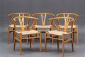 Hans J. Wegner. Fem stole af bøg, Y-stole - model CH-24 5