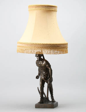 Bordlampe, bronzeret zink