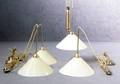 Vier Pendelleuchten, Messing, Glas beige 4