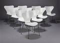 Arne Jacobsen, 7er stole, hvidlakeret, model 3107 10   