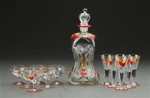 Holmeggard. Karaffel og 6 likørskåle 13