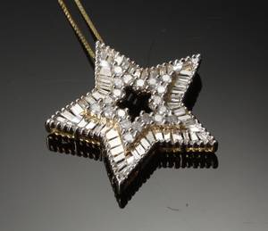 Diamant halssmykke, ca. 1.10 ct